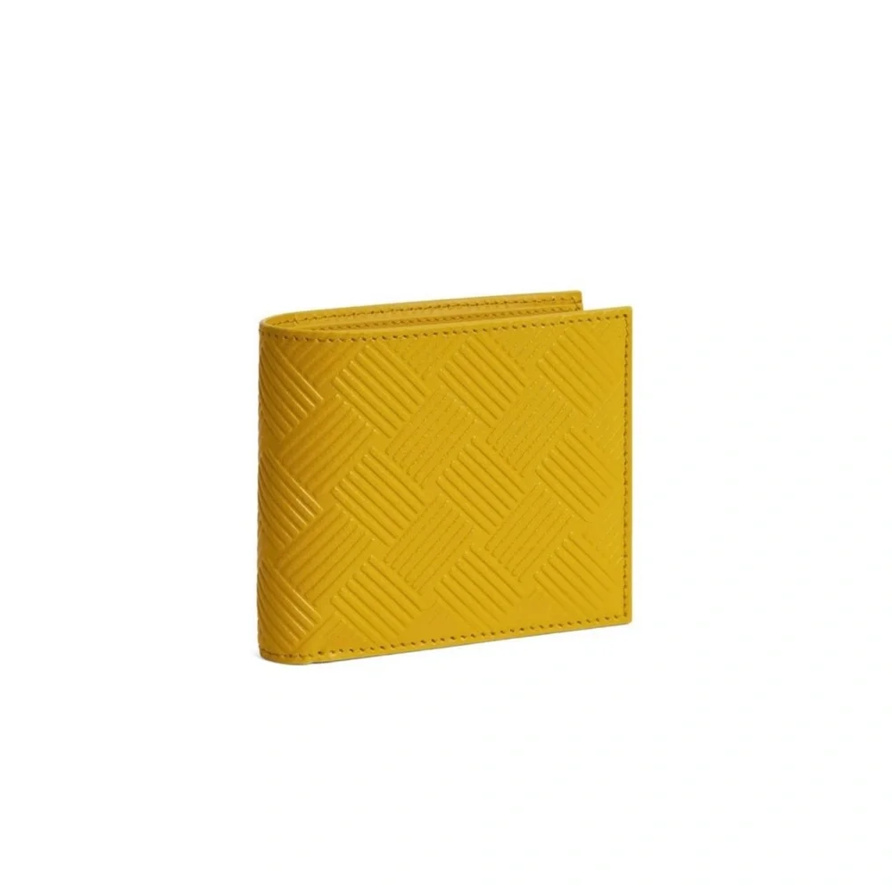 NWT Authentic Bottega Veneta Debossed Leather Bifold Wallet Unisex Yellow